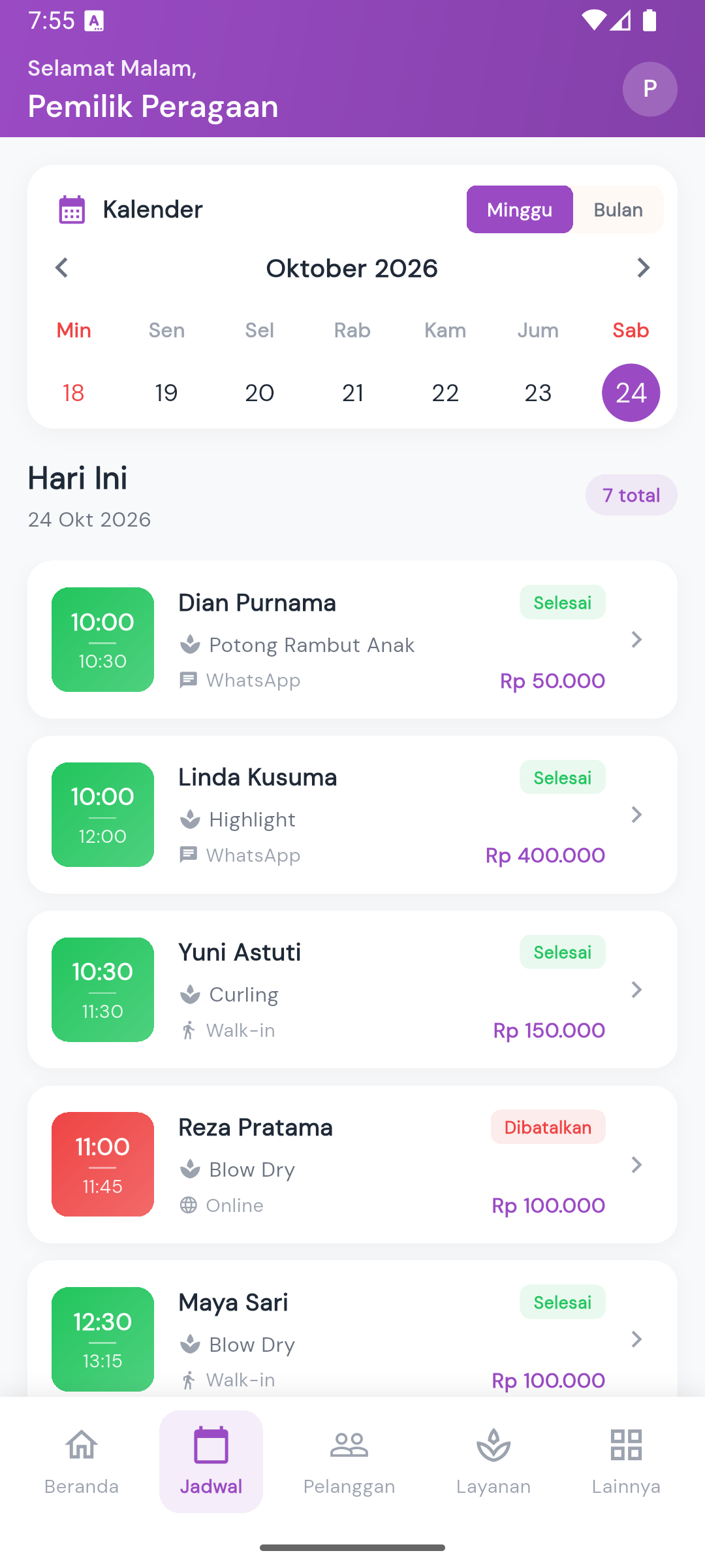 YuGlowUp — jadwal